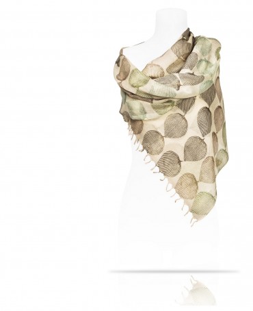 Палантин Унисекс HAND.W40-FEUILLE/BLANCHE